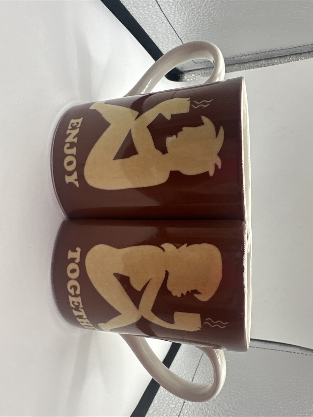 Vintage Enjoy Together Nude Couple Mug Set
